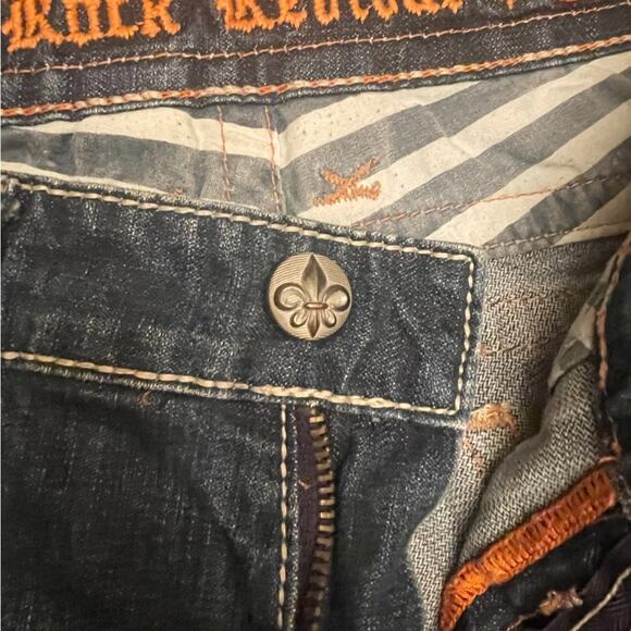 Rock Revival Jeans Mens 34 Casual Denim Embroided Distressed Boot Cut Pants - Picture 3 of 16